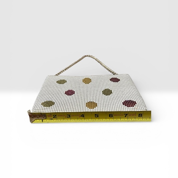 Malini M. Vintage White Metal Mesh Polka Dot Shoulder Bag w Matching glass case - Picture 13 of 16